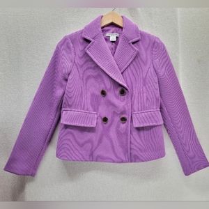 NWT Liz Claiborne Purple Double Breasted Blazer Petite Size-PS
